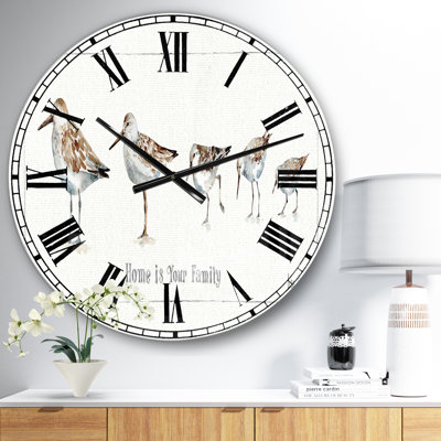Pebbles and Sandpipers Family - Horloge murale traditionnelle