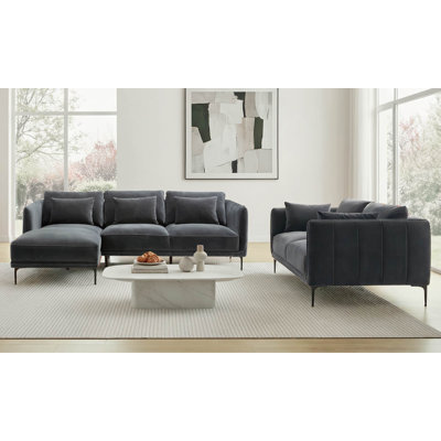 Rae 3-Piece Velvet Living Room Set
