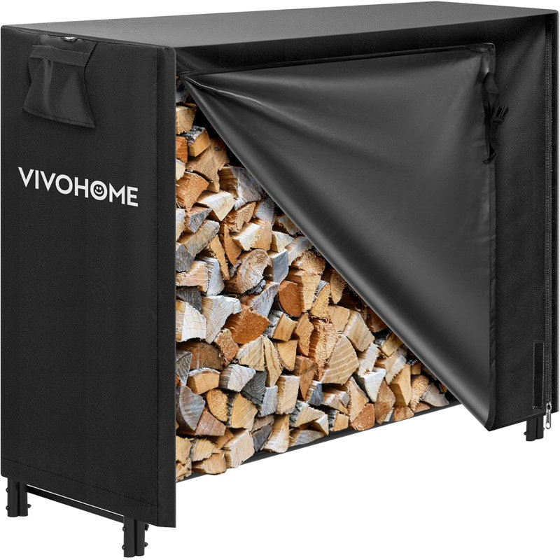 Ensemble de support à bûches avec couvercle Karam, H 42 po x l 48 po x P 13,8 po