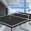 Table de ping-pong pliable et portable de 137 cm (4,5 pieds) avec filet et 2 raquettes - 137 x 76 x 69 cm (54 x 30 x 27 pouces) - MDF - 1 pièce - Noir - Pliable et portable-136228459
