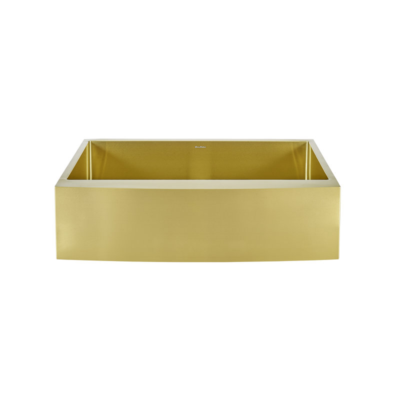 Évier de cuisine de ferme avec tablier en acier inoxydable 33 x 21 Rivage, Doré