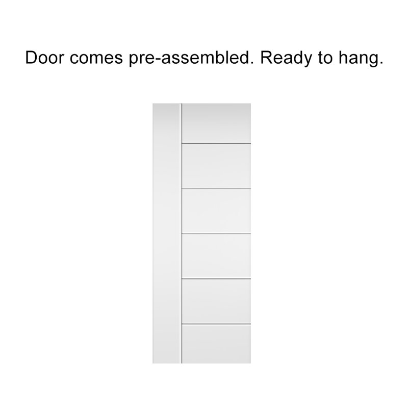 24" x 80" Primed Hollow Core Barn Door Kit with Oil Rubbed Bronze Hardware