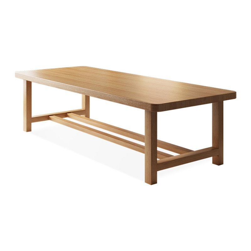 Bureau rectangulaire brun en bois massif, H 29,53 po x l 94,49 po x P 39,37 po