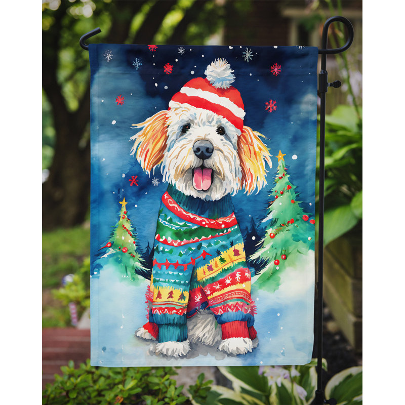 Polyester double face Noël, H 15,5 po x l 11,25 po