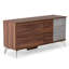 Ensemble de chambre à coucher 4 pièces Jared - Tissu brun moderne + faux béton et noyer-1356867958