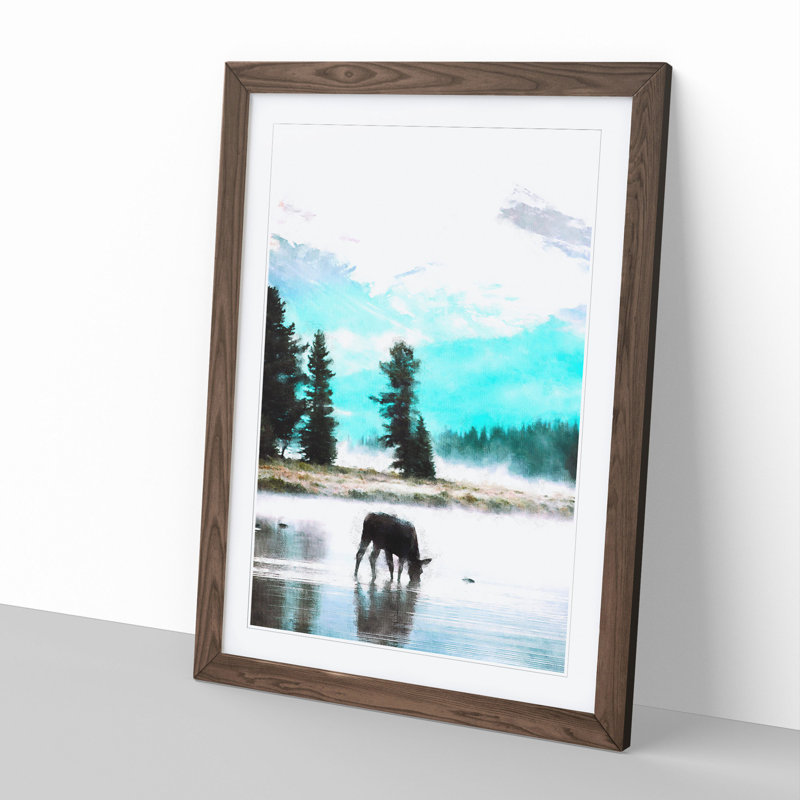 Donkey - Picture Frame Painting, Walnut Framed, 65cm H x 48cm W x 2cm D