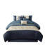 Édredon 7 pièces bleu marine - Grand motif brodé flamme flamme-124957695