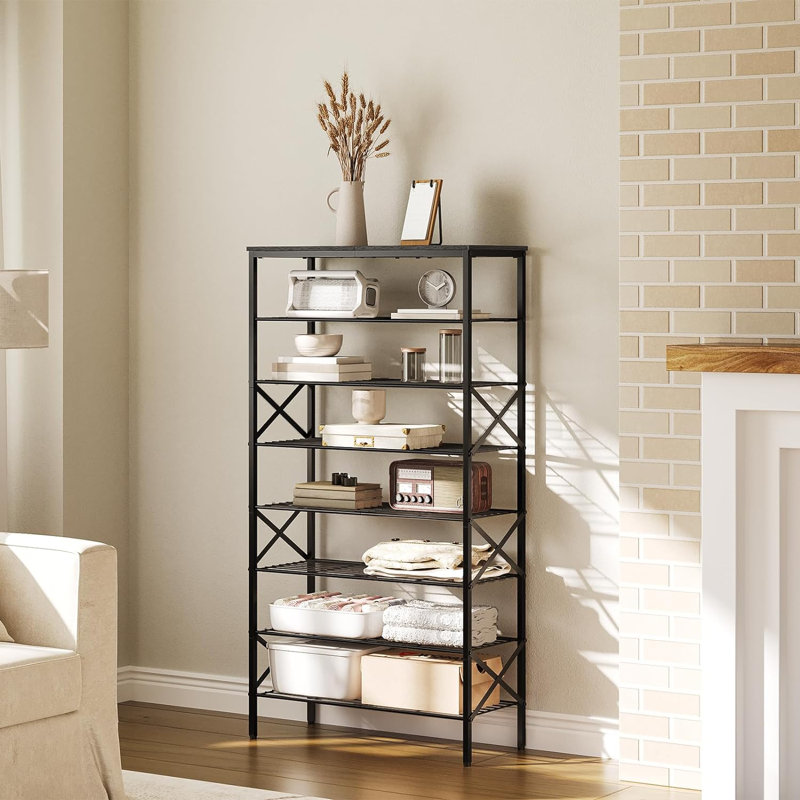 8-tier Shoe Rack Holds 28-35 Pairs, Black