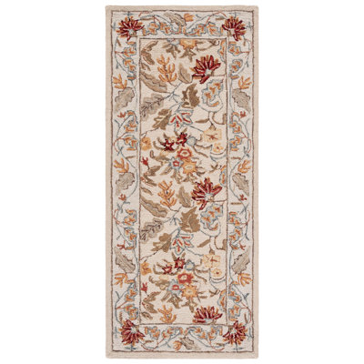 Tapis ivoire en laine crocheté à la main Hollander Missy