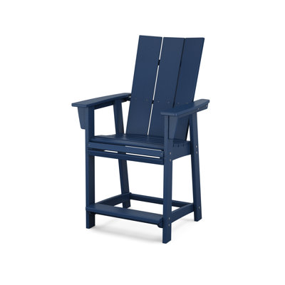 POLYWOOD Modern Curveback Adirondack Counter Chair