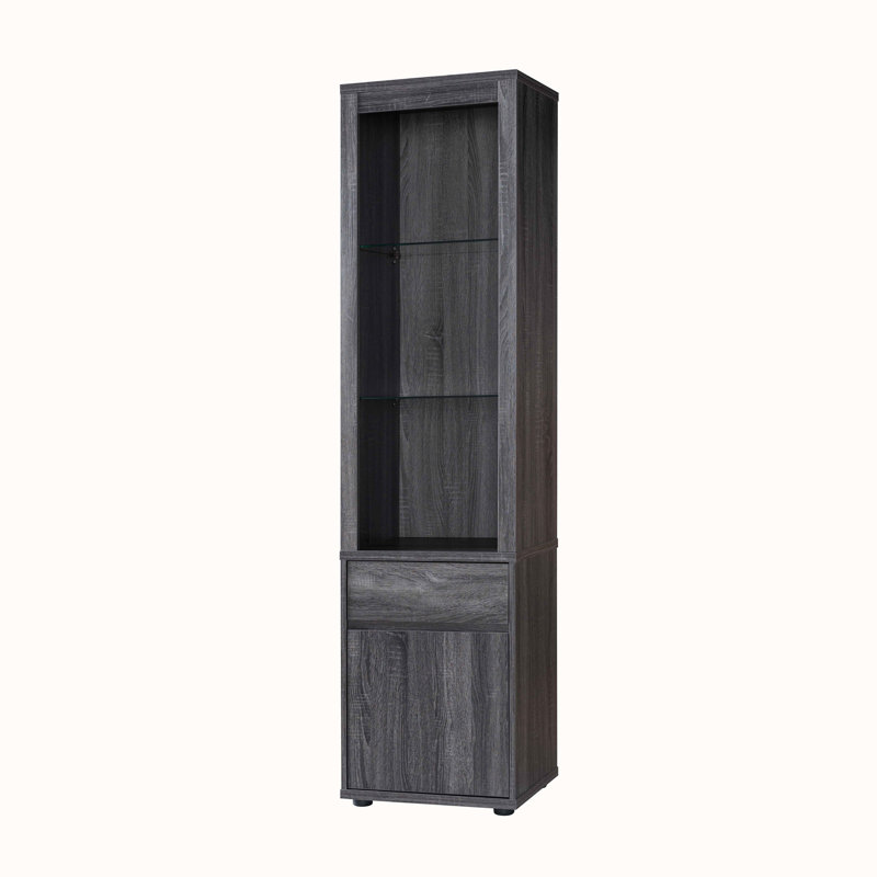 Curio gris vieilli, bureau avec tiroirs