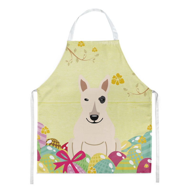 Tablier œufs de pâques, Jaune / crème, Bull-terrier