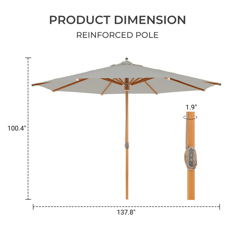 3.5m Market Parasol, Grey