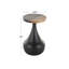 Table d'appoint d'appoint en bois de teck et plateau de table brun fait à la main