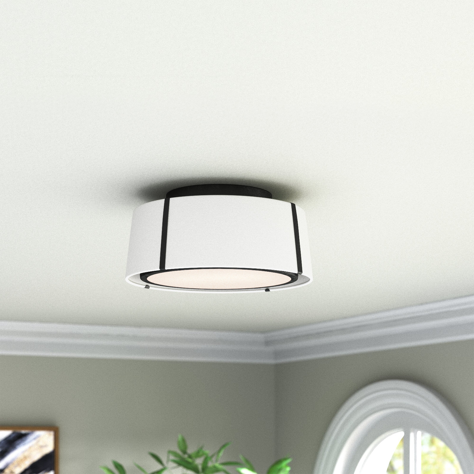 Marietta 3-Light Flush Mount, Matte Black