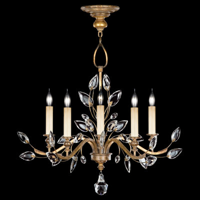 Crystal Laurel 5 - Light Glass Chandelier