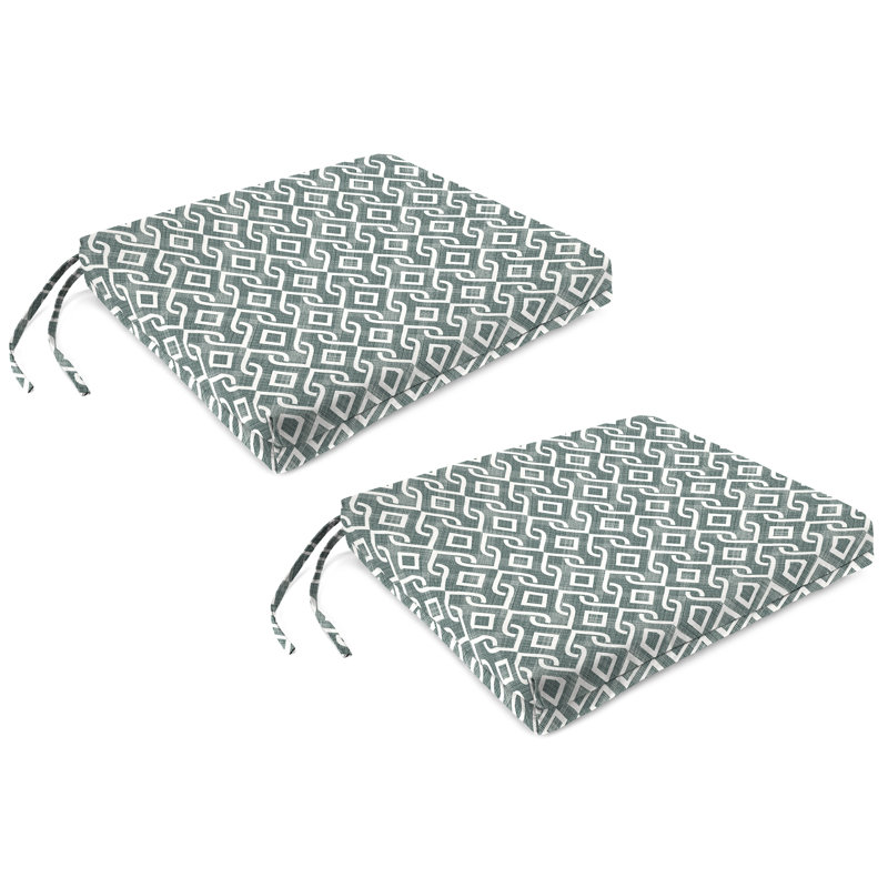 Outdoor Seat/Back Cushion, Gray Damask