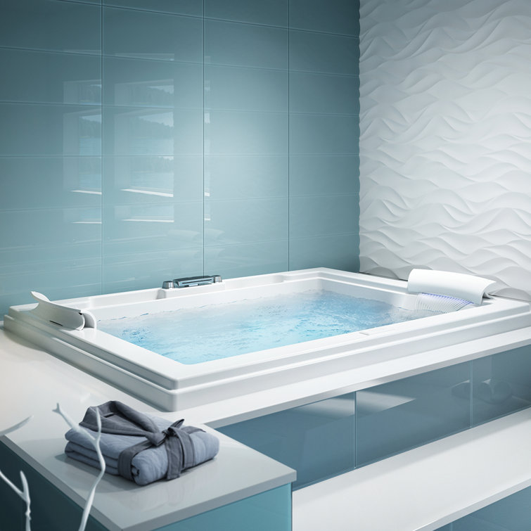 Fuzion® 71.75" x 59.75" Whirlpool Bathtub with Light and Heater