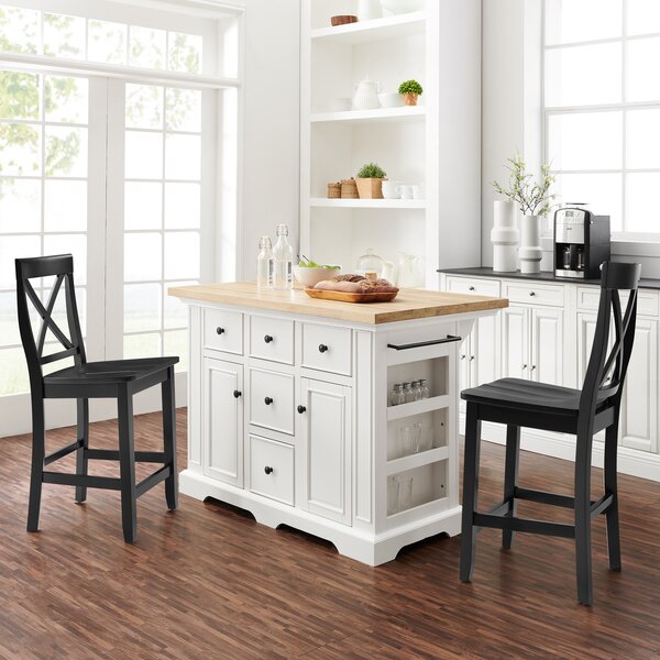 Crosley Julia Wood Kitchen Island Set & Reviews | Wayfair