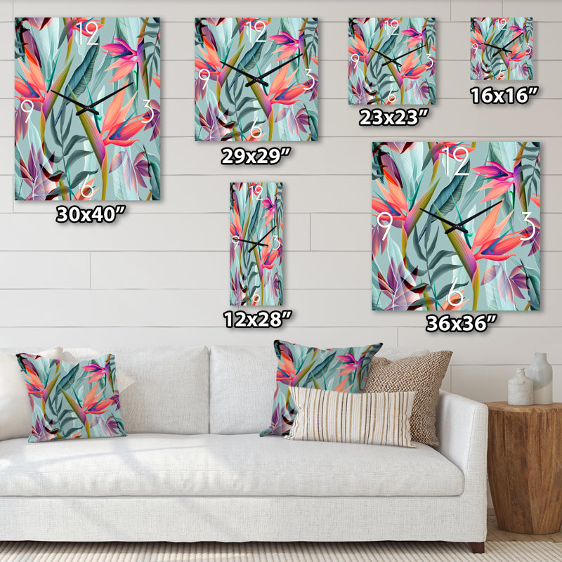 Horloge murale fleurs tropicales VI, Grand