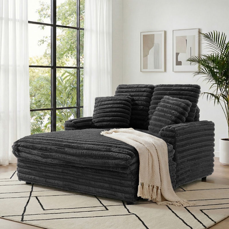 53"W Wide Sleeper Sofa Bed – Plush Chair Bed with Throw Pillows & Recessed Arms for Living Room, Guest Room, or Home Office