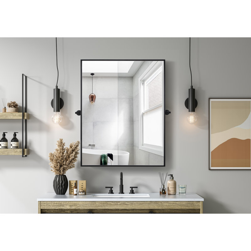 Miroir Amoura, Noir, 36 po x 30 po