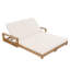 Ensemble de chaise longue double moderne en bois d'acacia de 76 po avec dossier réglable Hanley-132494352