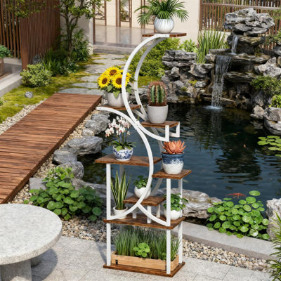 Support d'angle pour plantes multiples, support pour plante, étagère en forme de S à 8 niveaux