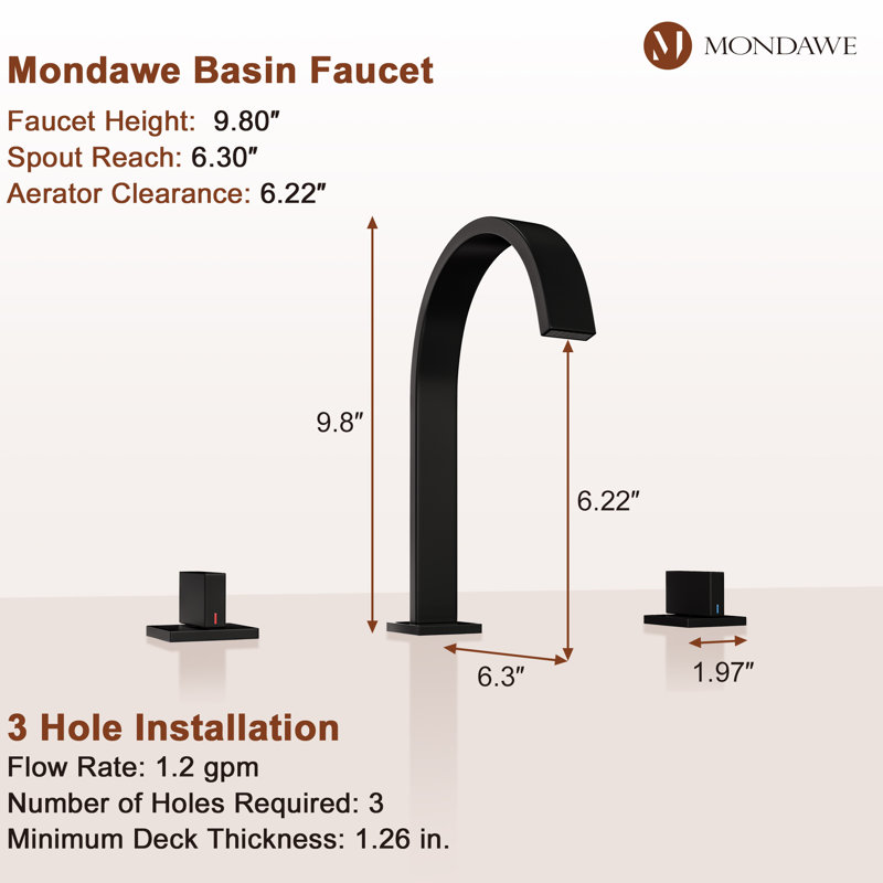 Herathena 2-handle Bathroom Faucet, Black