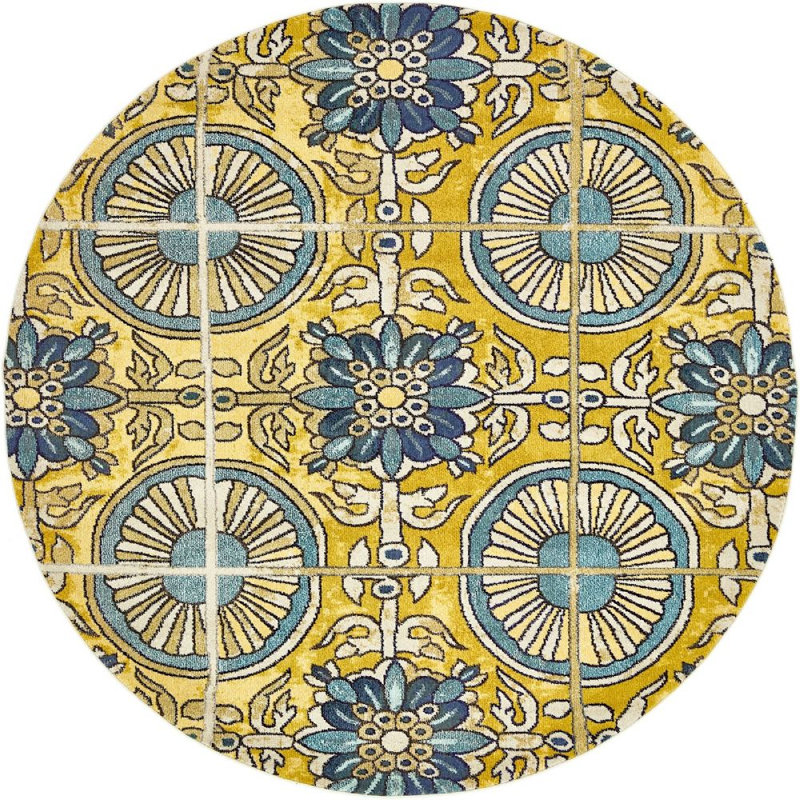 Estelle Abstract Indoor Rug, Round 8'