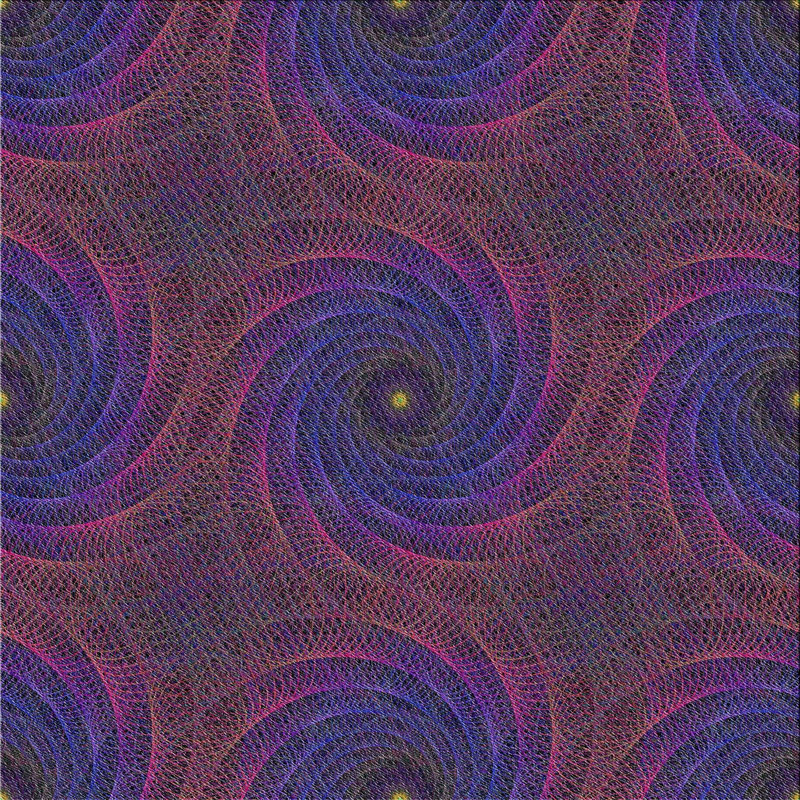 Tapis mauve / rouge Power Loom, Carré 8 pi