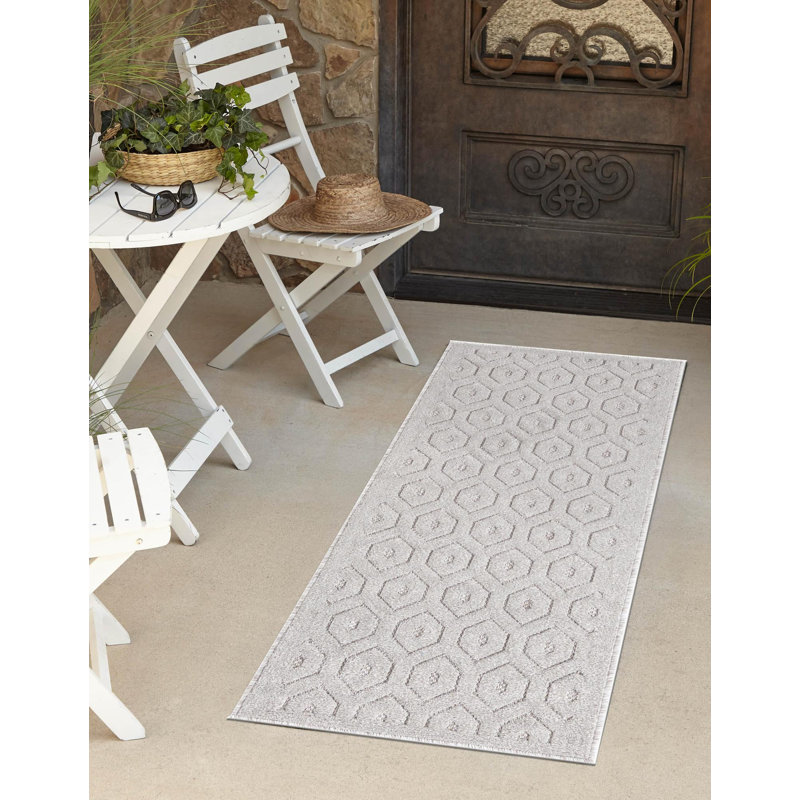 Tapis intérieur / extérieur gris Heckman, Tapis de couloir 2 pi x 6 pi