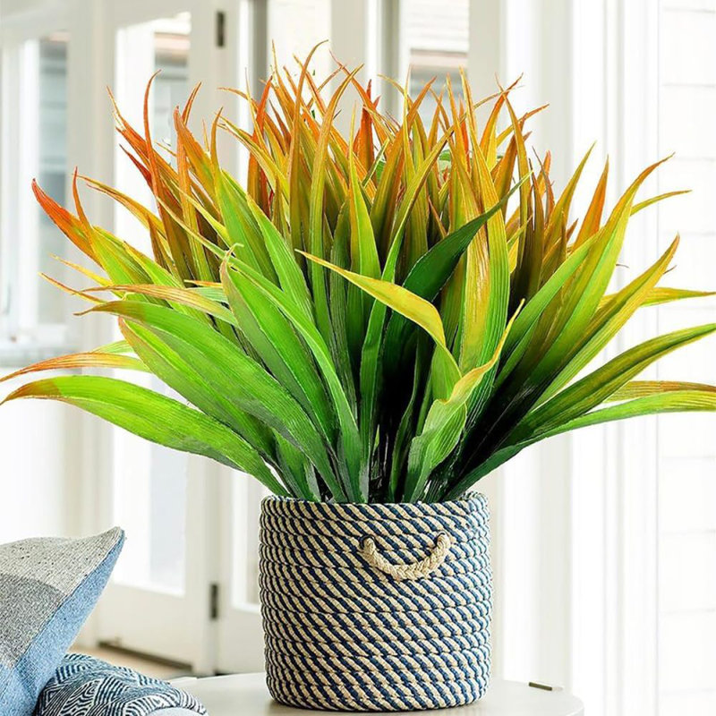 24 pièces Plantes artificielles d'extérieur Faux plantes d'extérieur Arbustes artificiels Faux buissons pour plantes d'extérieur Plastique résistant aux rayons UV