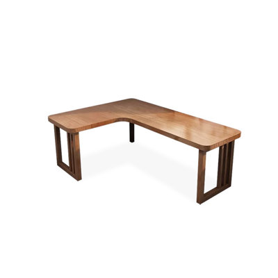 Bureaux rectangulaires en bois massif brun clair