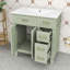Meuble-lavabo autoportant avec lavabo en céramique, armoire de rangement à fermeture en douceur et tiroirs-1231309892