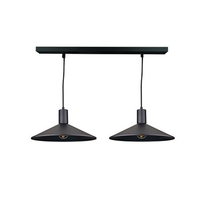 2 - Light Matte Black Dome Pendant