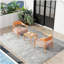 Holiday - Ensemble de chaises d'appoint modernes 2 pièces avec table basse - Ensemble de canapé en PP et à cadre en acier brun abricot, sièges rembourrés pour le salon, le salon et le balcon (2 chaises + 1 table)-2010582030