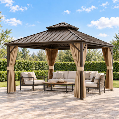 12 Ft. W x 12 Ft. D Outdoor Metal Patio Hartop Gazebo
