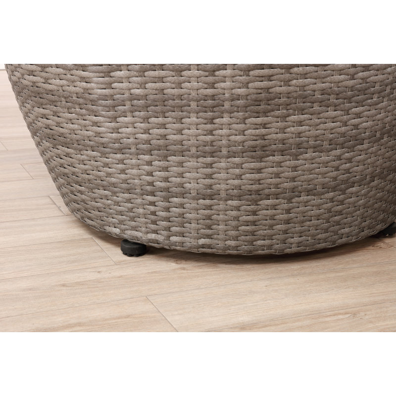 Dnyia All-Weather Outdoor Bistro Set with 2 Round Chairs And One 18"H Table With Glass Top