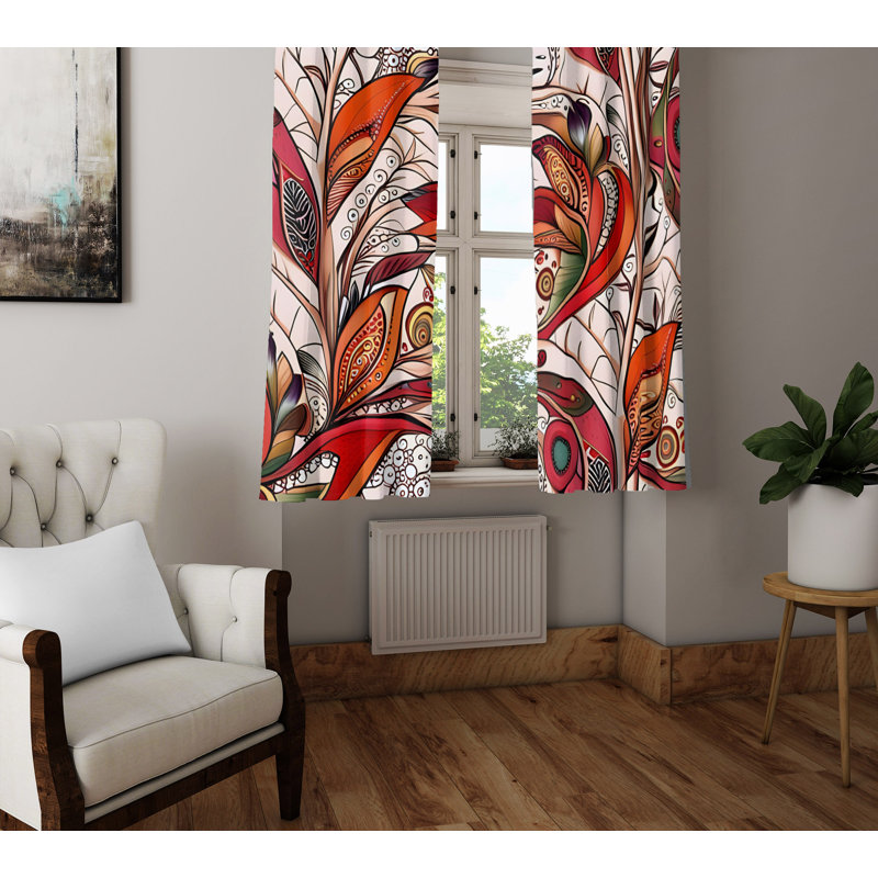 Paire de rideaux semi-transparents en polyester Dhimitra, L 40 po x L 61 po
