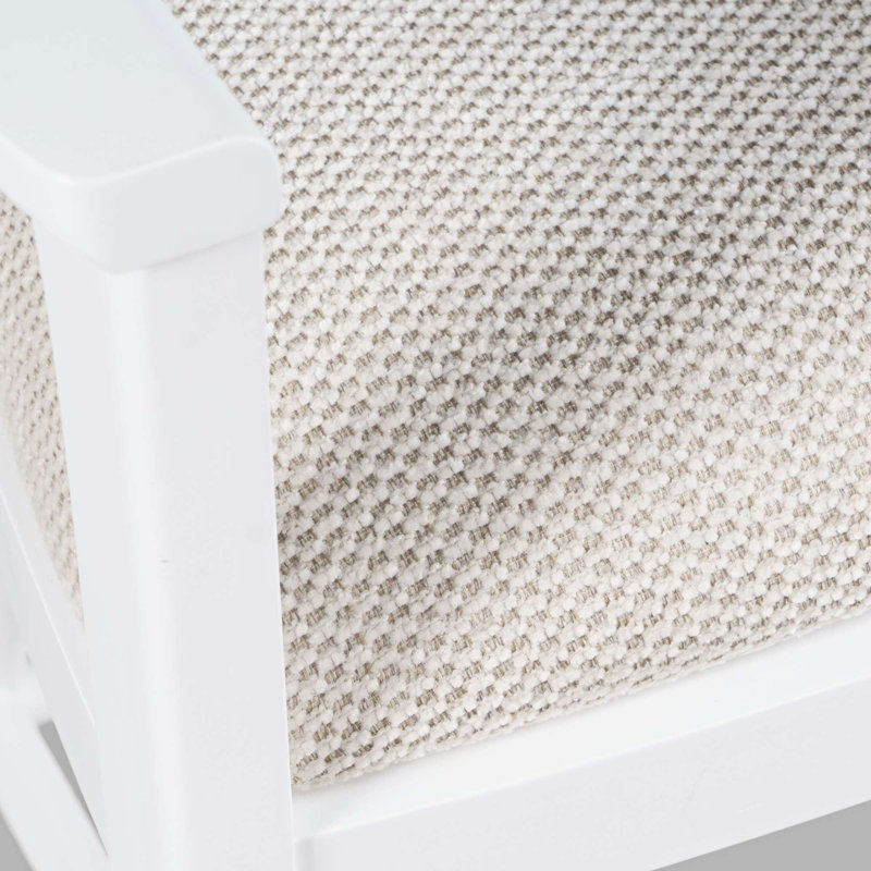 Pettit Upholstered Counter Stool with Solid Wood Frame, White