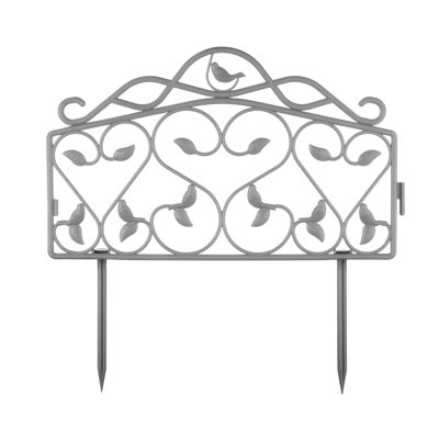 Evelyne Decorative Garden Border Edging: Leaf & Bird Design