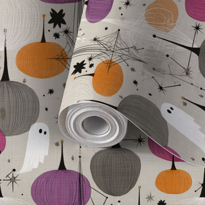 Peel and Stick Wallpaper Contact Paper Mid Century Modern Halloween Self Adhesive and Removable 24in x 118in(60x300cm)