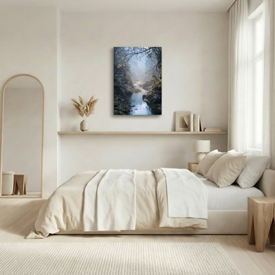 Ensemble de 1 tableau sur toile représentant un ruisseau de montagne