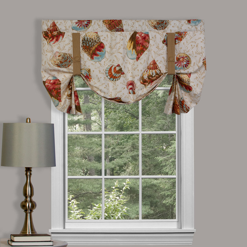 Seaside Treasures Sand Cotton Tie Up Valance, Tan/Orange 