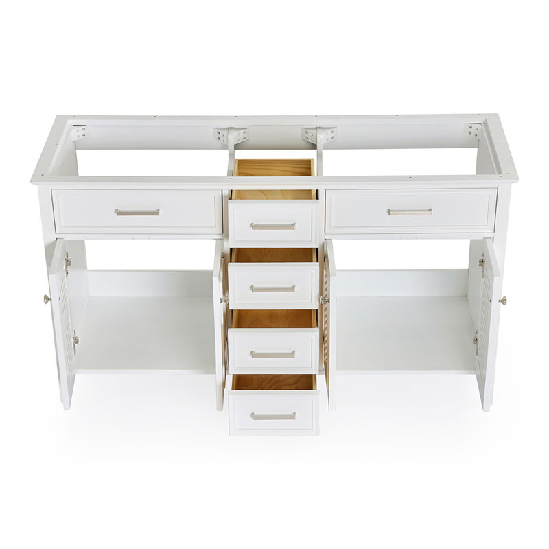 Base de meuble-lavabo double 61 po Ferree, Blanc