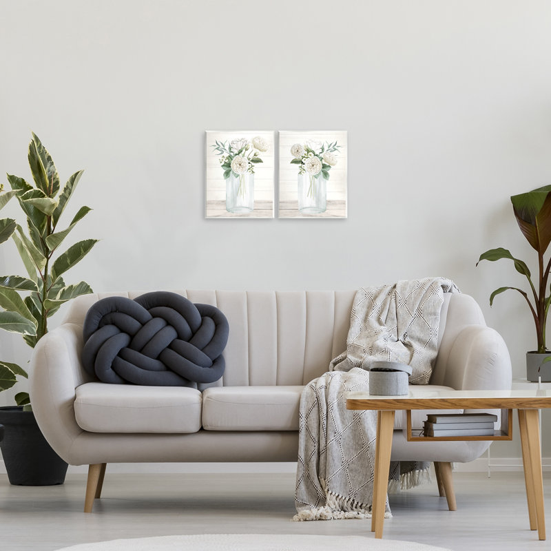 Ensemble de 2 plaques murales Soft Patience Flowers, design par Kim Allen