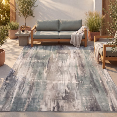 Tapis moderne Moonlight à l'aquarelle abstraite, vert, gris, ivoire, antidérapant, à poils courts, pour intérieur et extérieur, adapté aux animaux domestiques, idéal pour salon, chambre, salle à manger, entrée, couloir, bureau, cuisine, zones de passage intense, facile à nettoyer, imprimé, ultra doux, à bords ourlés et lavable.