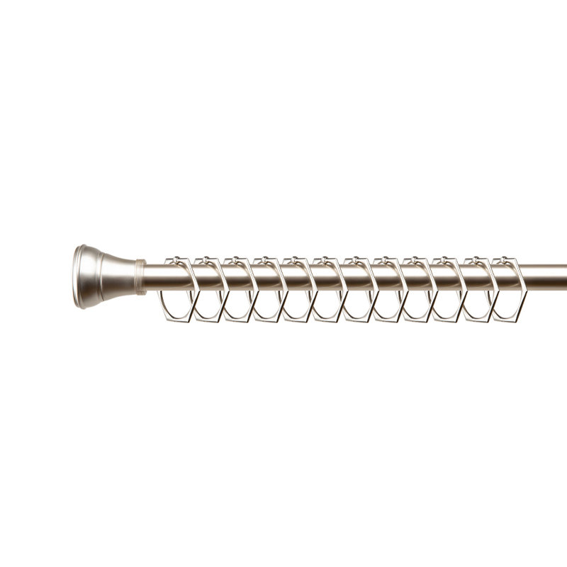 Brushed Nickel Hexagonal Shower Curtain Hooks Set of 12