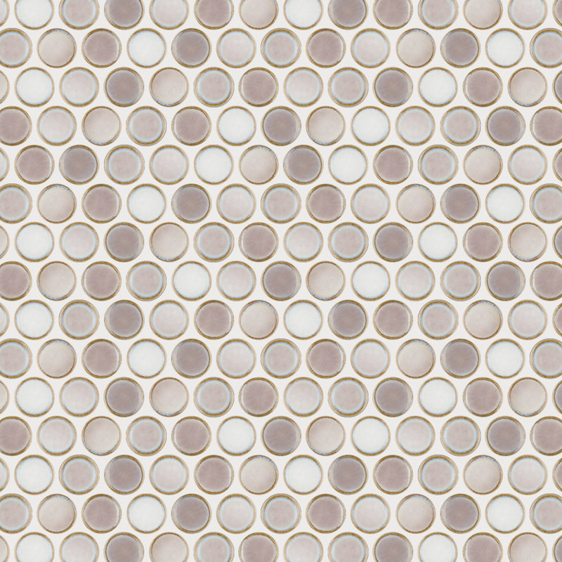 Carreau de mosaïque en porcelaine pour mur et plancher de 1 7/8 po x 12 5/8 po Hudson Penny Round, Gris colombe